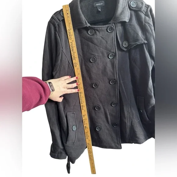 Torrid Black Peacoat Jacket Size 1 plus size - Picture 5 of 8